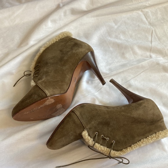 J. Crew collection genuine leather heels with genuine shearling lining size 10 - Picture 5 of 10